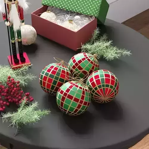 Polypropylene Plaid Ball Ornament 3D model