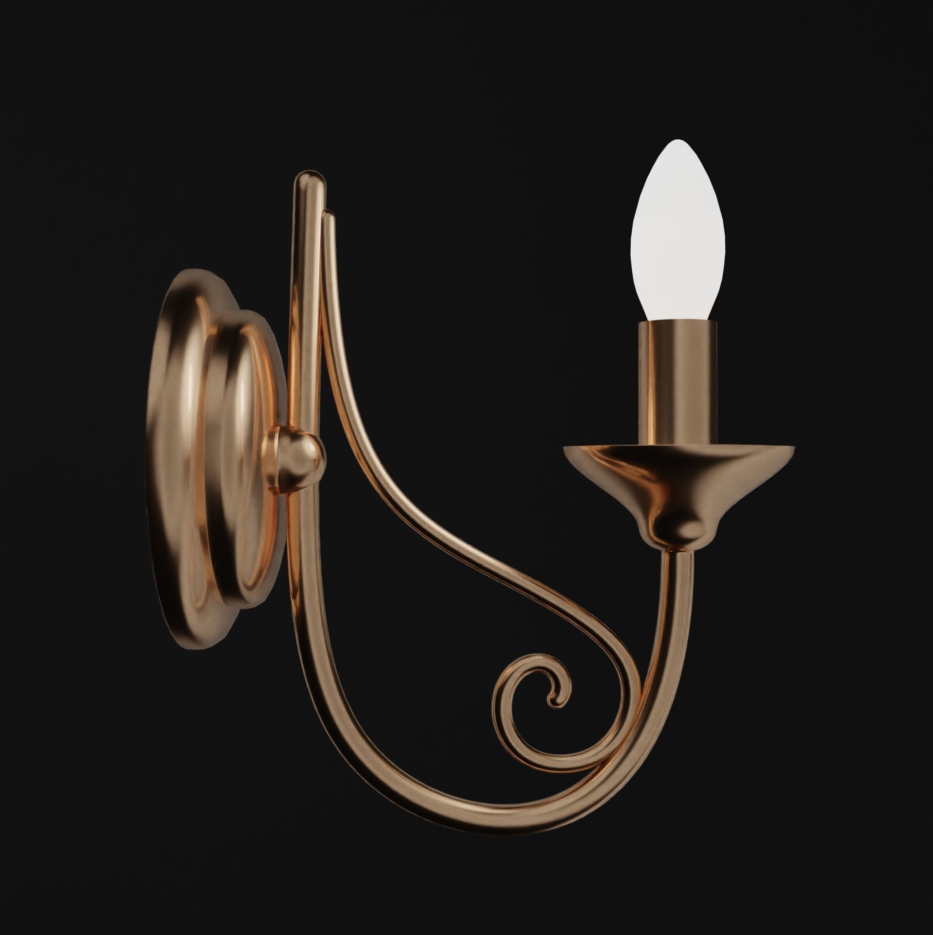 Rustic wall lamp 3D model_1