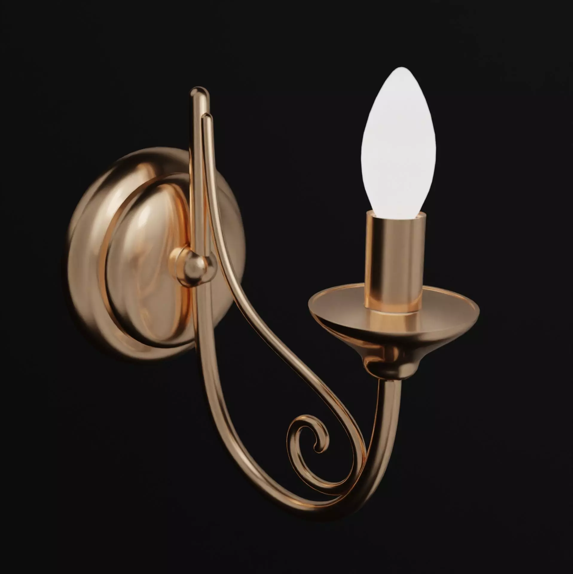 Rustic wall lamp 3D model_0