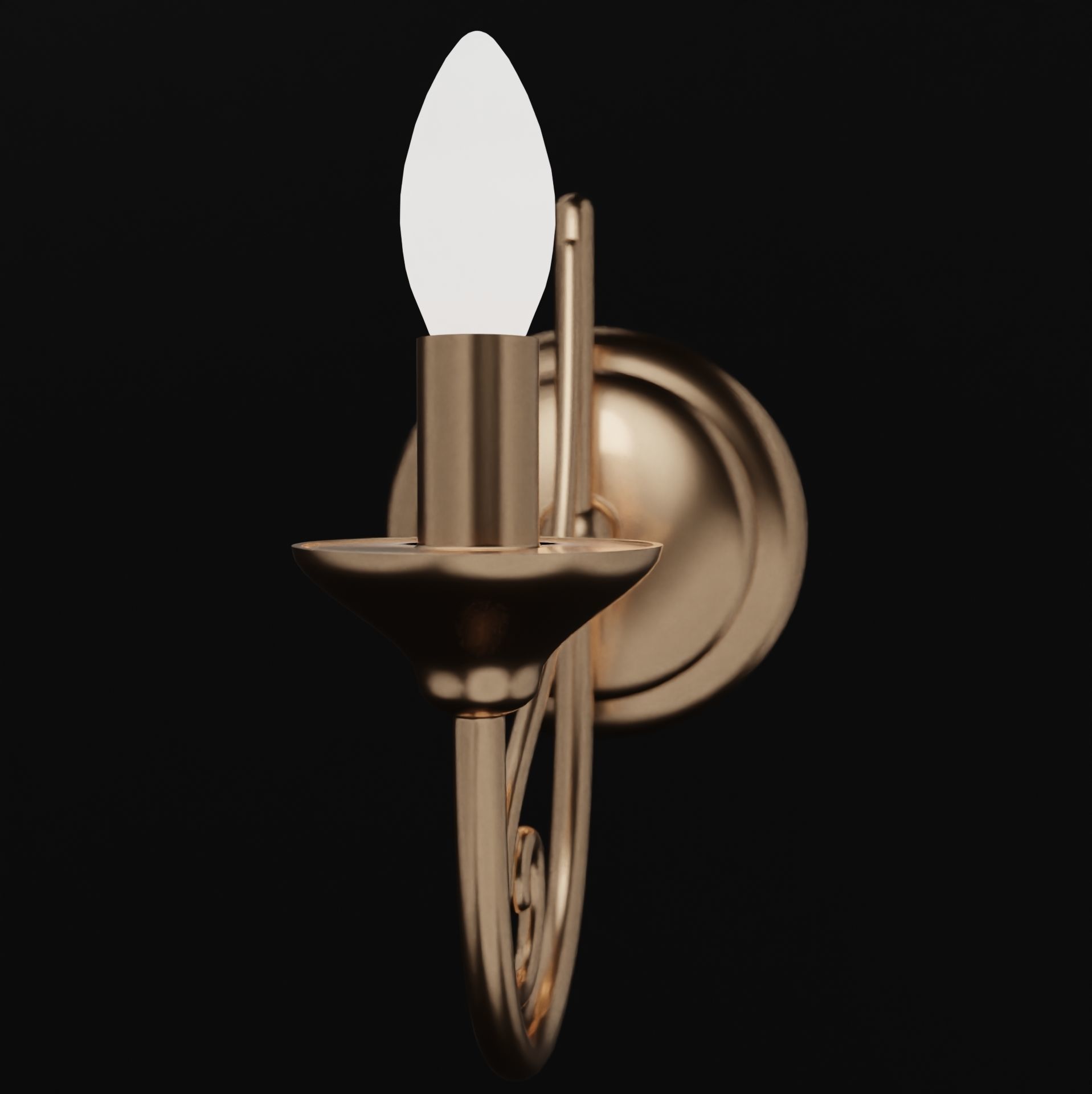 Rustic wall lamp 3D model_4