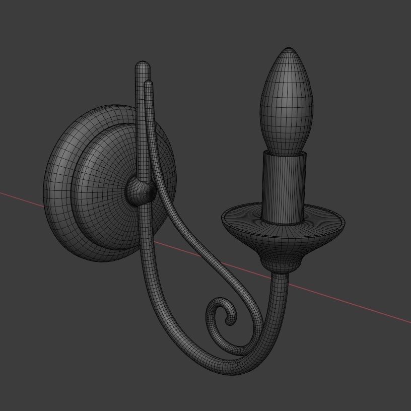 Rustic wall lamp 3D model_10