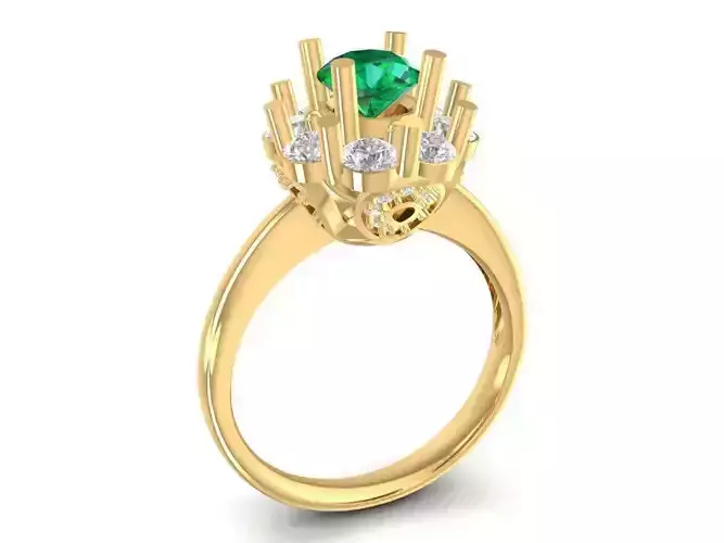 Elegant Flower Cluster Diamond Ring for Women 870