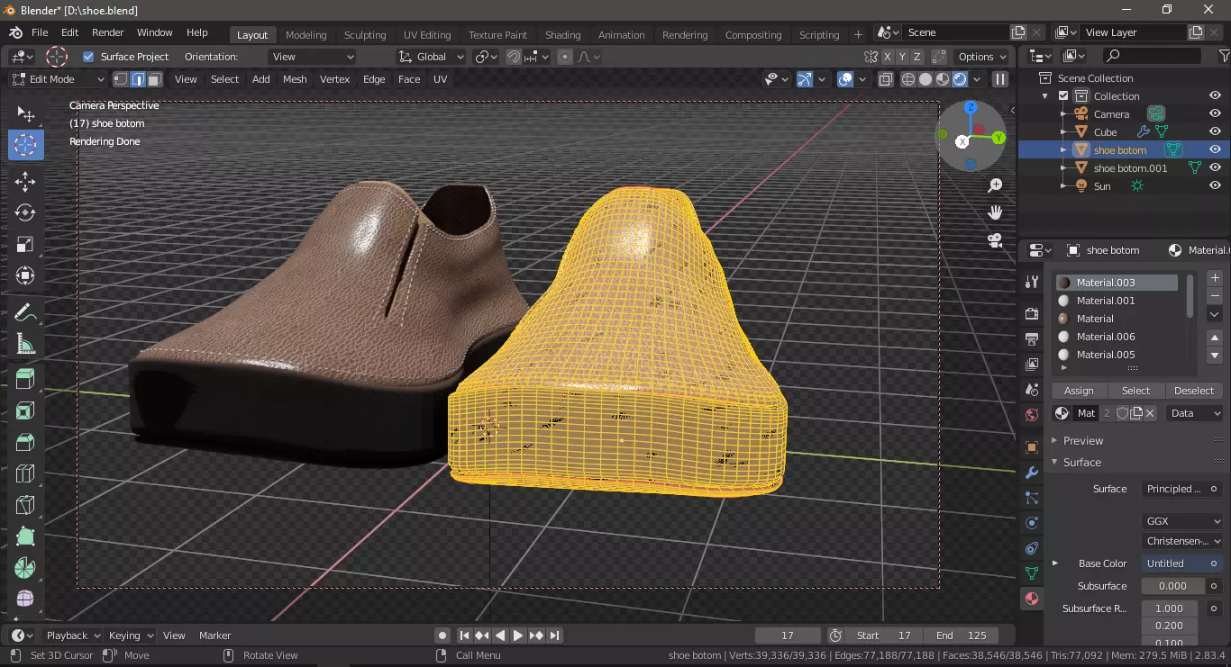 Shoe model 2 pair of shoes Free 3D model