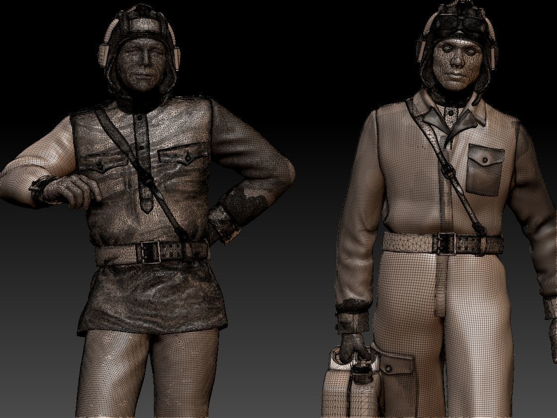 Tank Crew WW2 Russia 3D print model_40