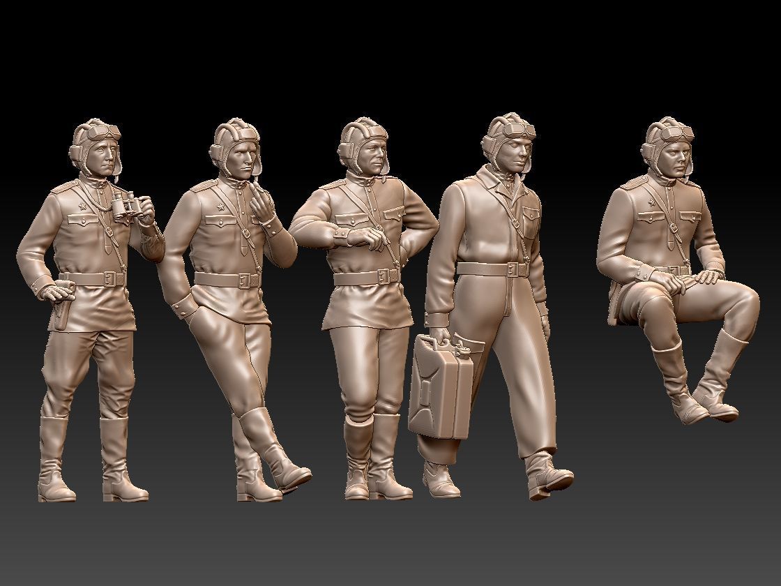 Tank Crew WW2 Russia 3D print model_13