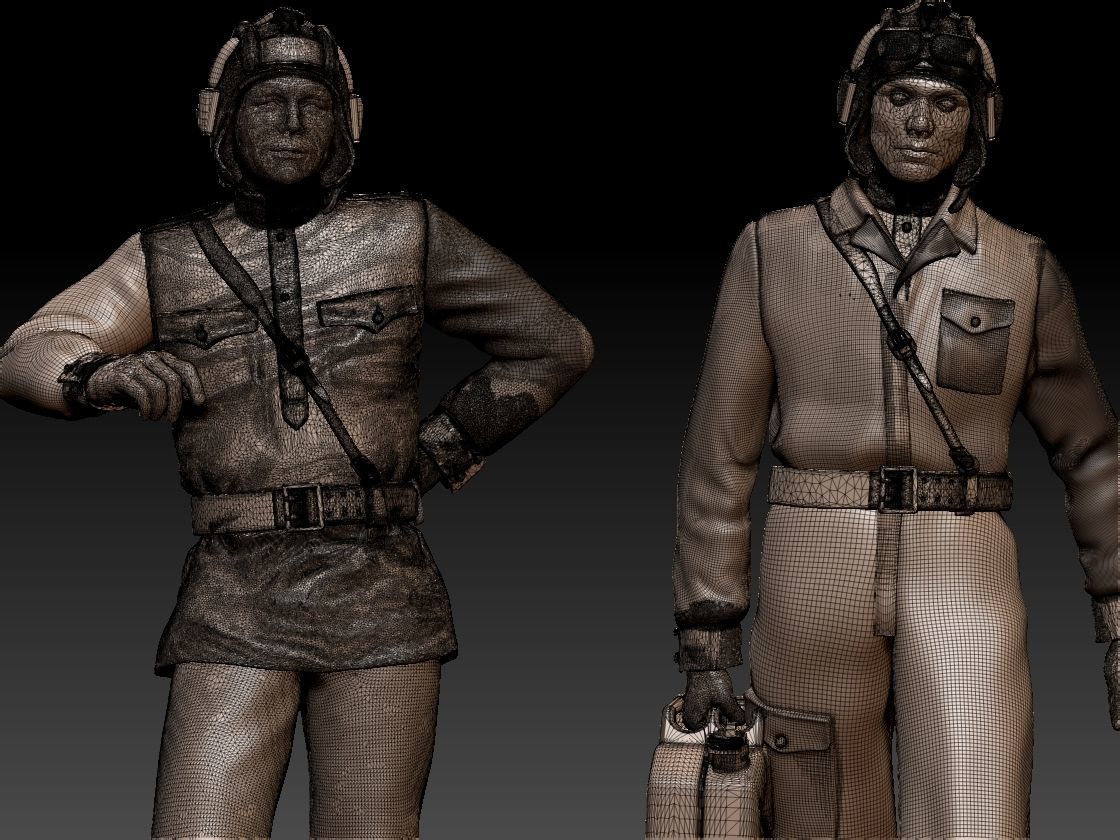 Tank Crew WW2 Russia 3D print model_9