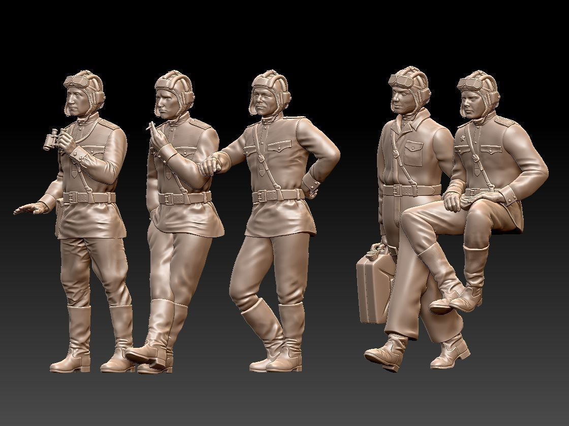 Tank Crew WW2 Russia 3D print model_30