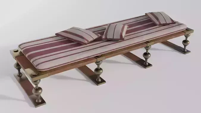 Roman bench - Triclinium  Low-poly 3D model