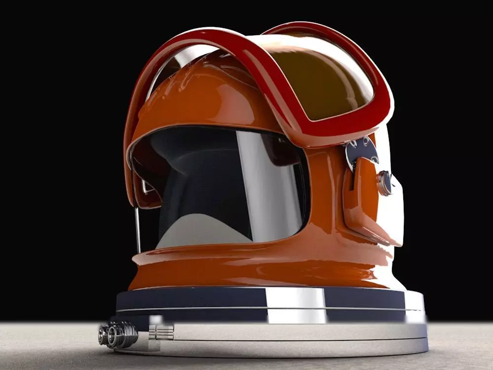 Vintage SF Space Helmet Free 3D model_0
