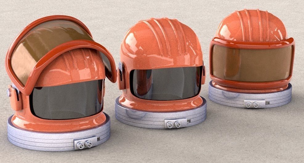 Vintage SF Space Helmet Free 3D model_3