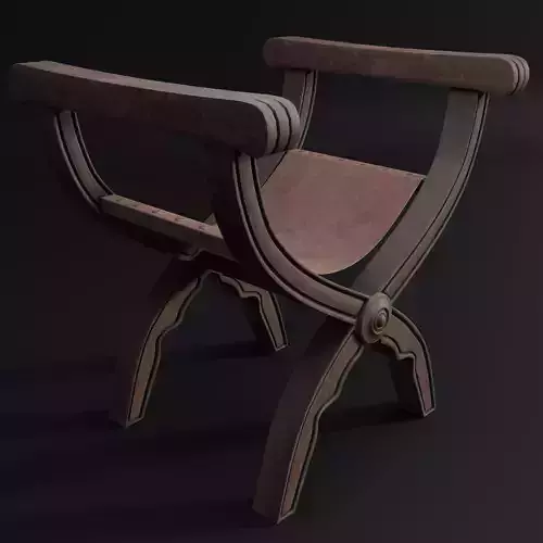 Roman Curule Chair - Sella Curulis Low-poly 3D model