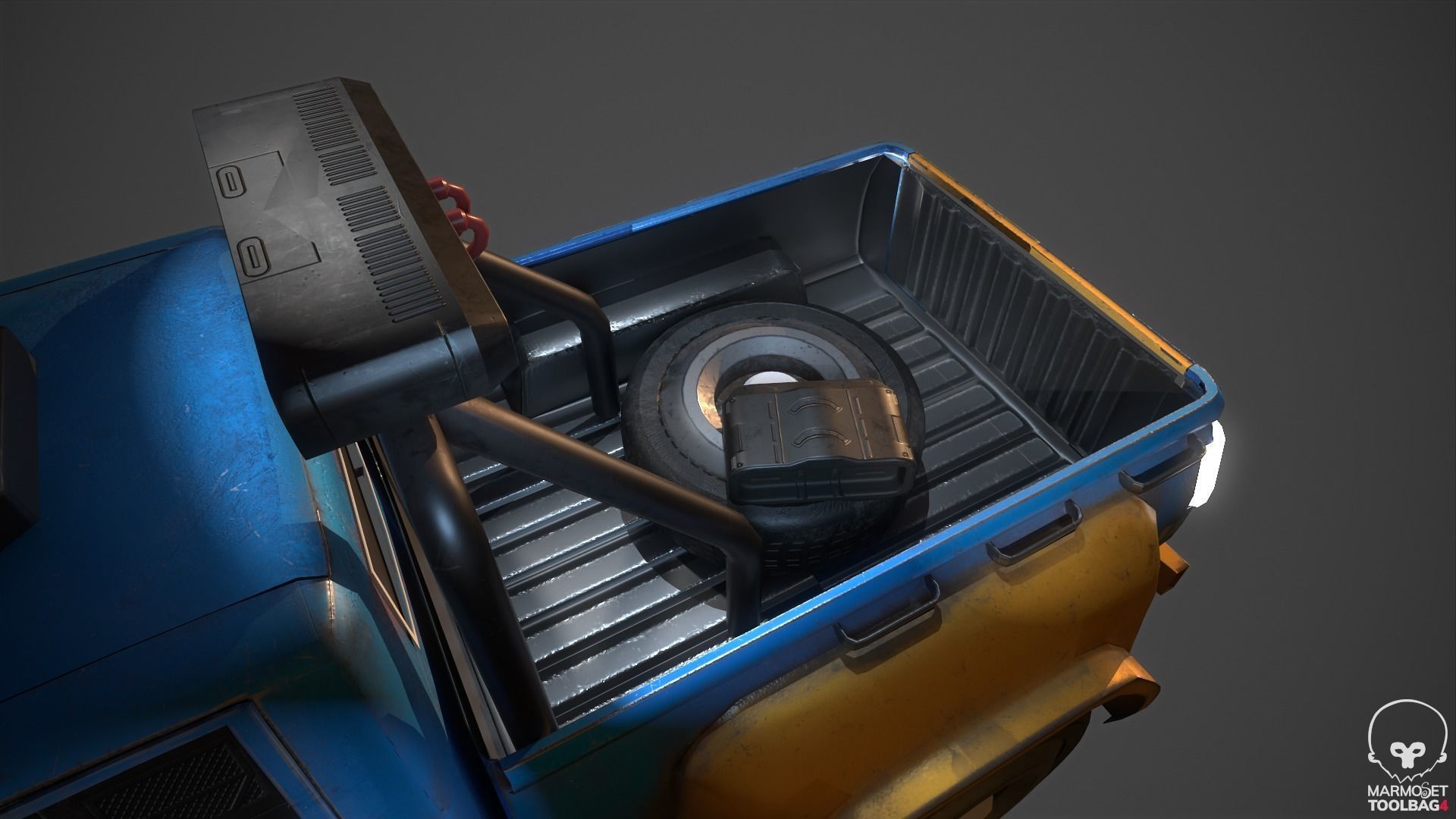 Sci-Fi 4x4 truck Free low-poly 3D model_5