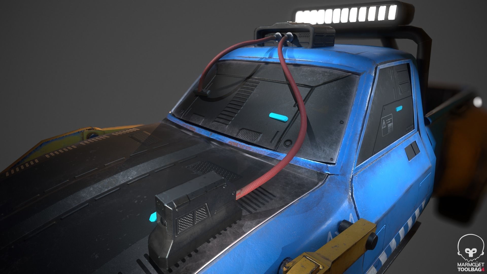 Sci-Fi 4x4 truck Free low-poly 3D model_6