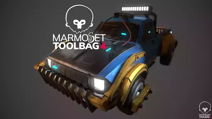 Sci-Fi 4x4 truck Free low-poly 3D model