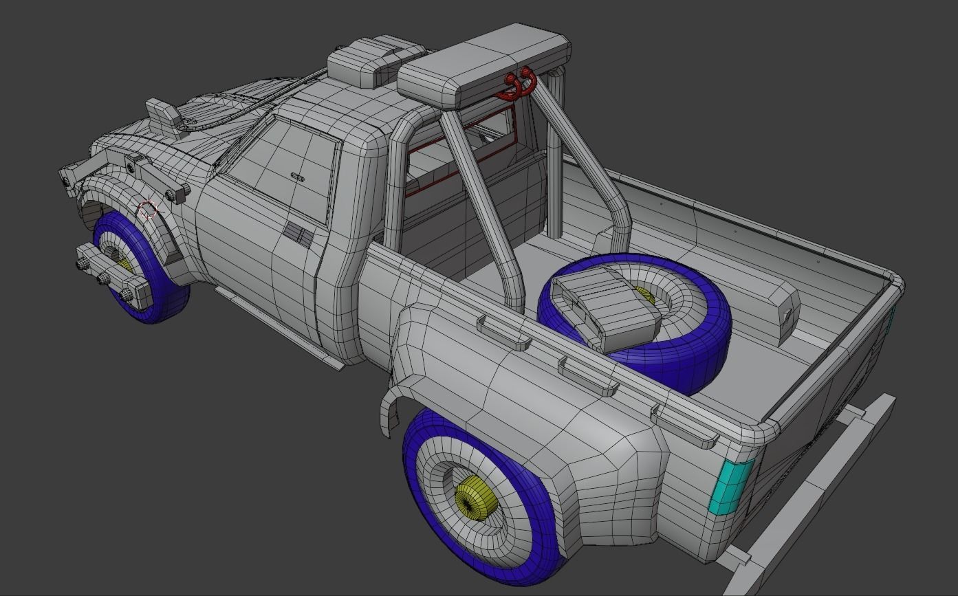 Sci-Fi 4x4 truck Free low-poly 3D model_11