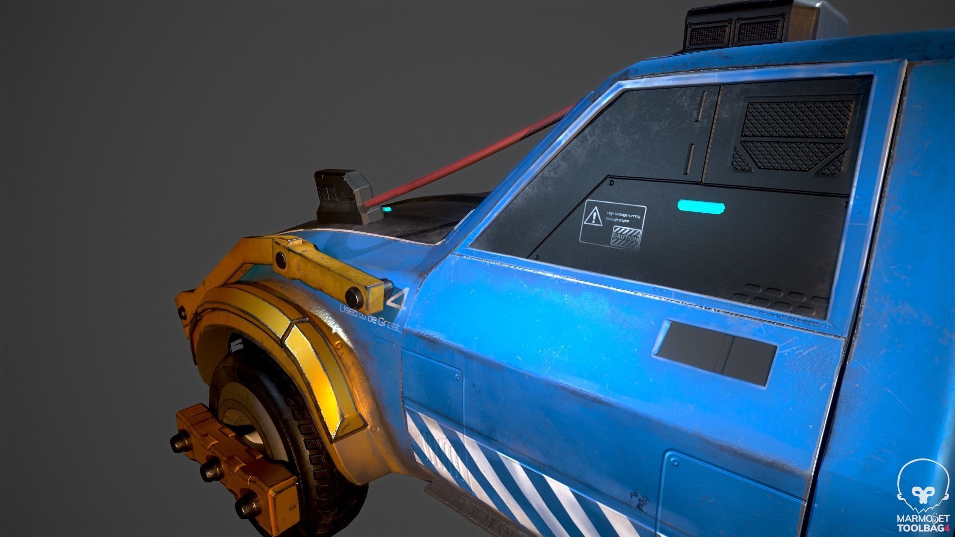 Sci-Fi 4x4 truck Free low-poly 3D model_3