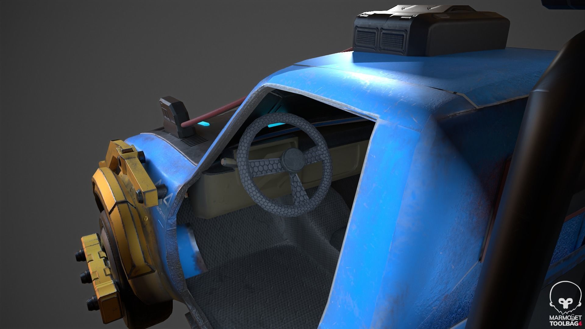 Sci-Fi 4x4 truck Free low-poly 3D model_7