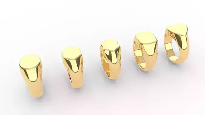 Signet ring pack of 5 model