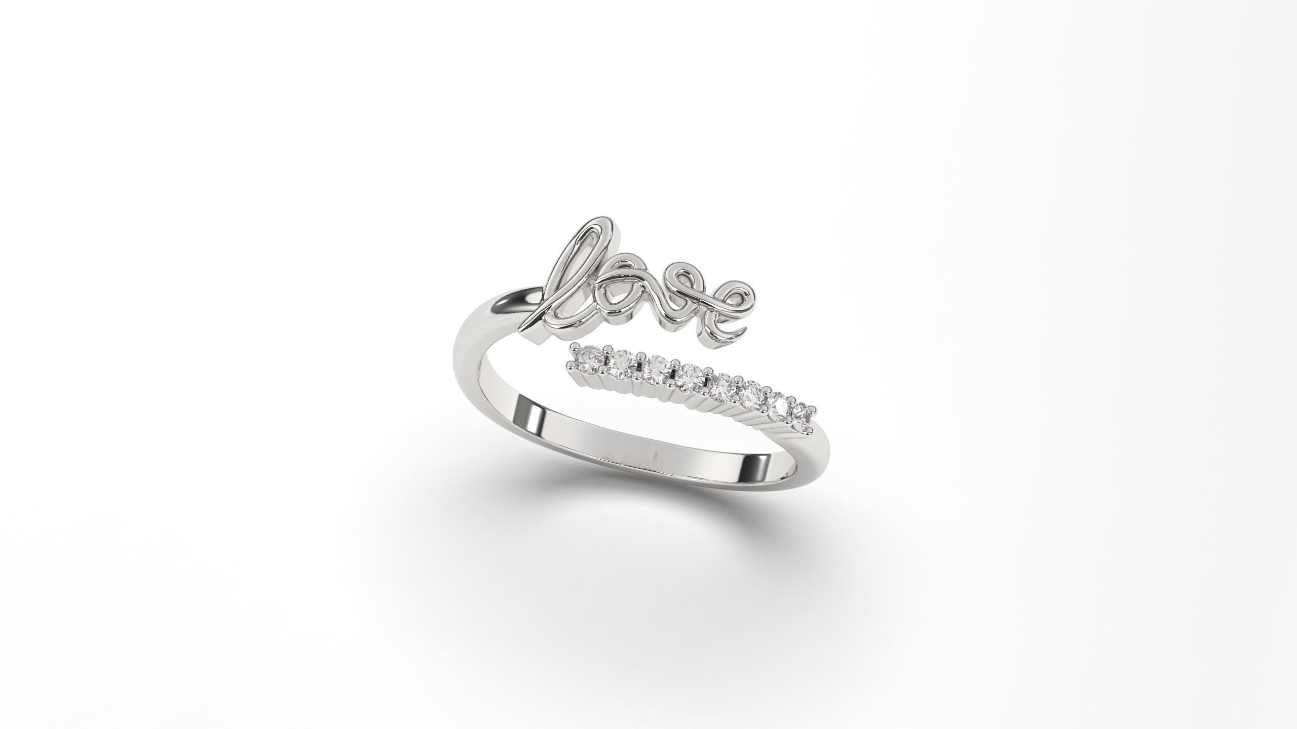 Love valentine ring  3D print model_4