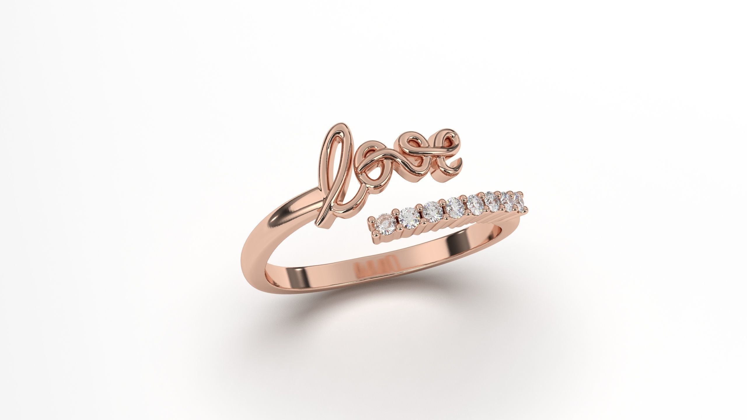 Love valentine ring  3D print model_2
