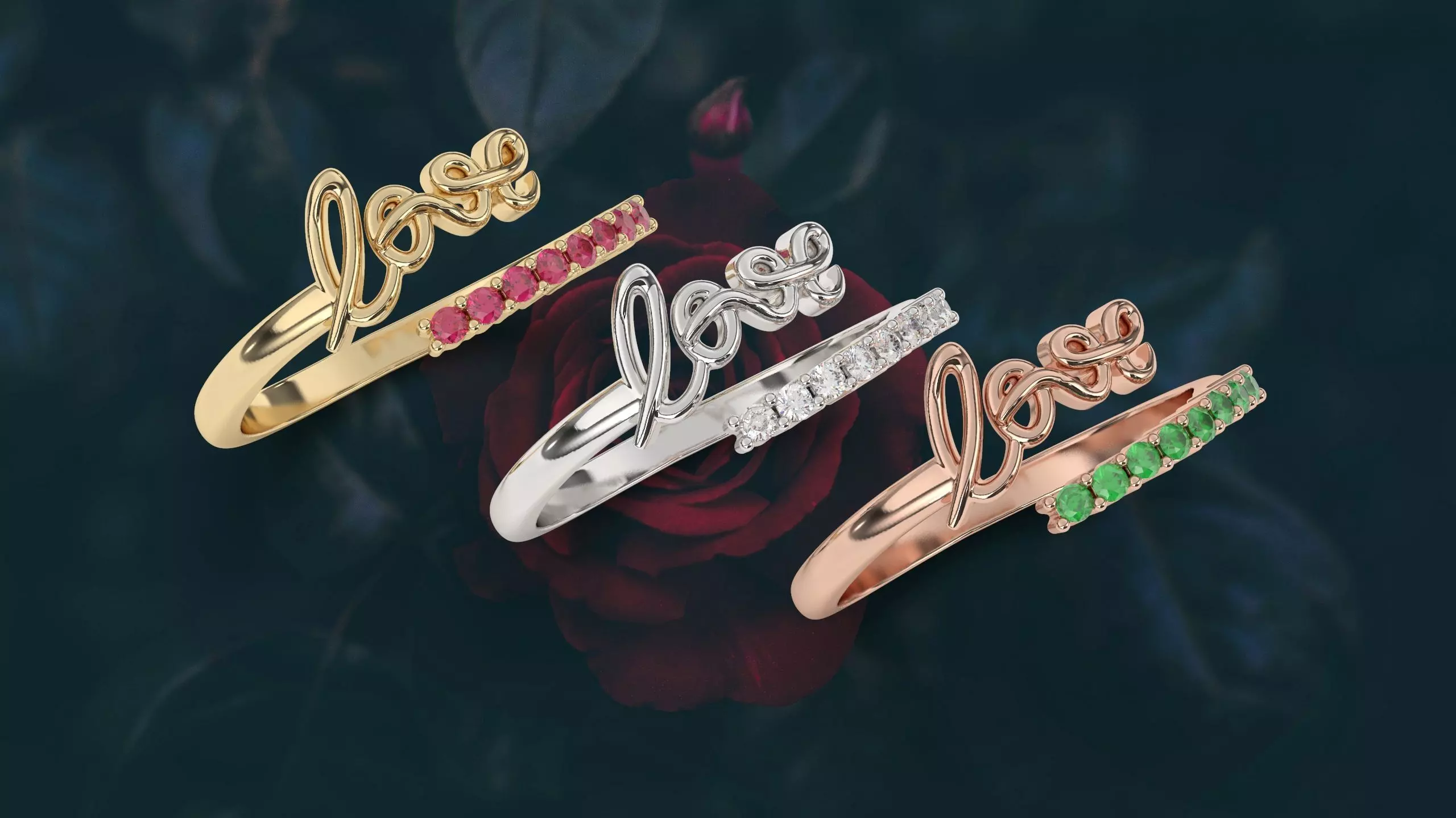 Love valentine ring  3D print model_0