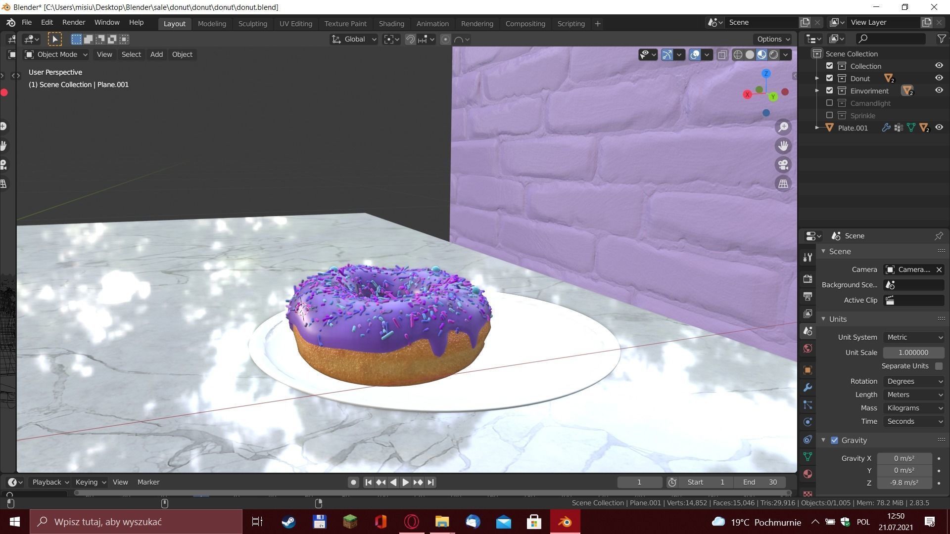 Donut with sprinkles - 3D model_6