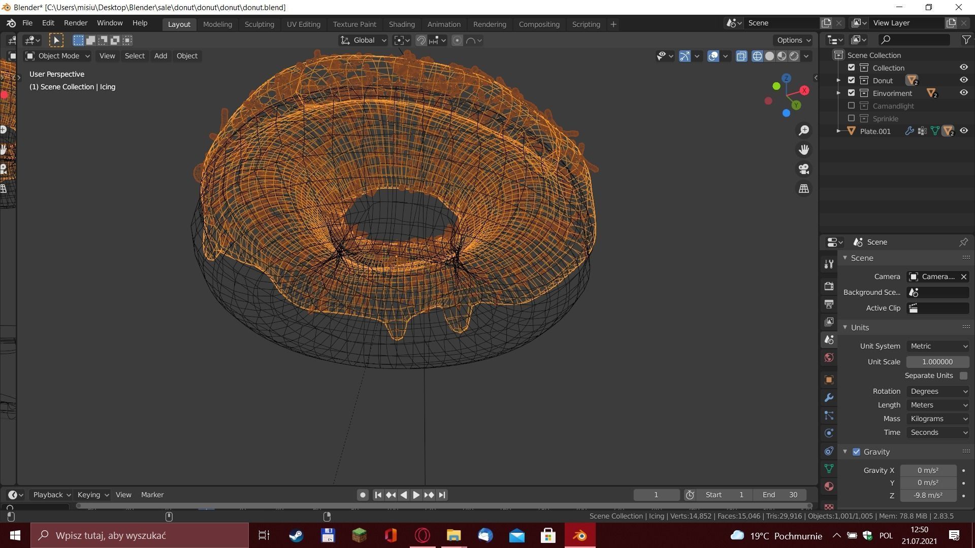 Donut with sprinkles - 3D model_8