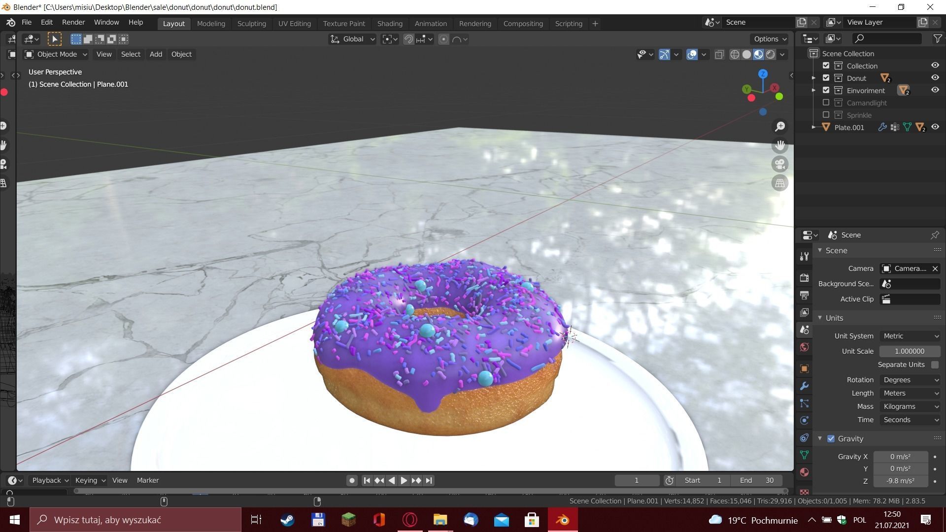 Donut with sprinkles - 3D model_4