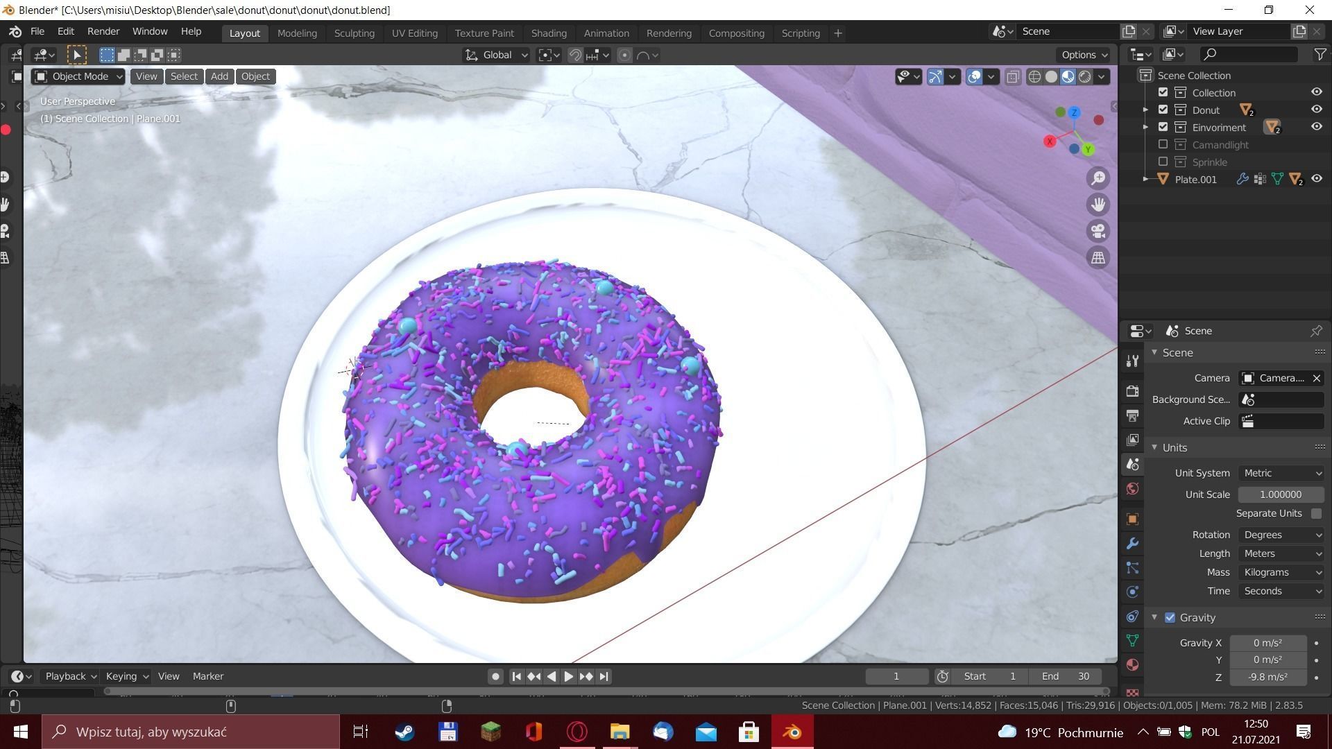 Donut with sprinkles - 3D model_7