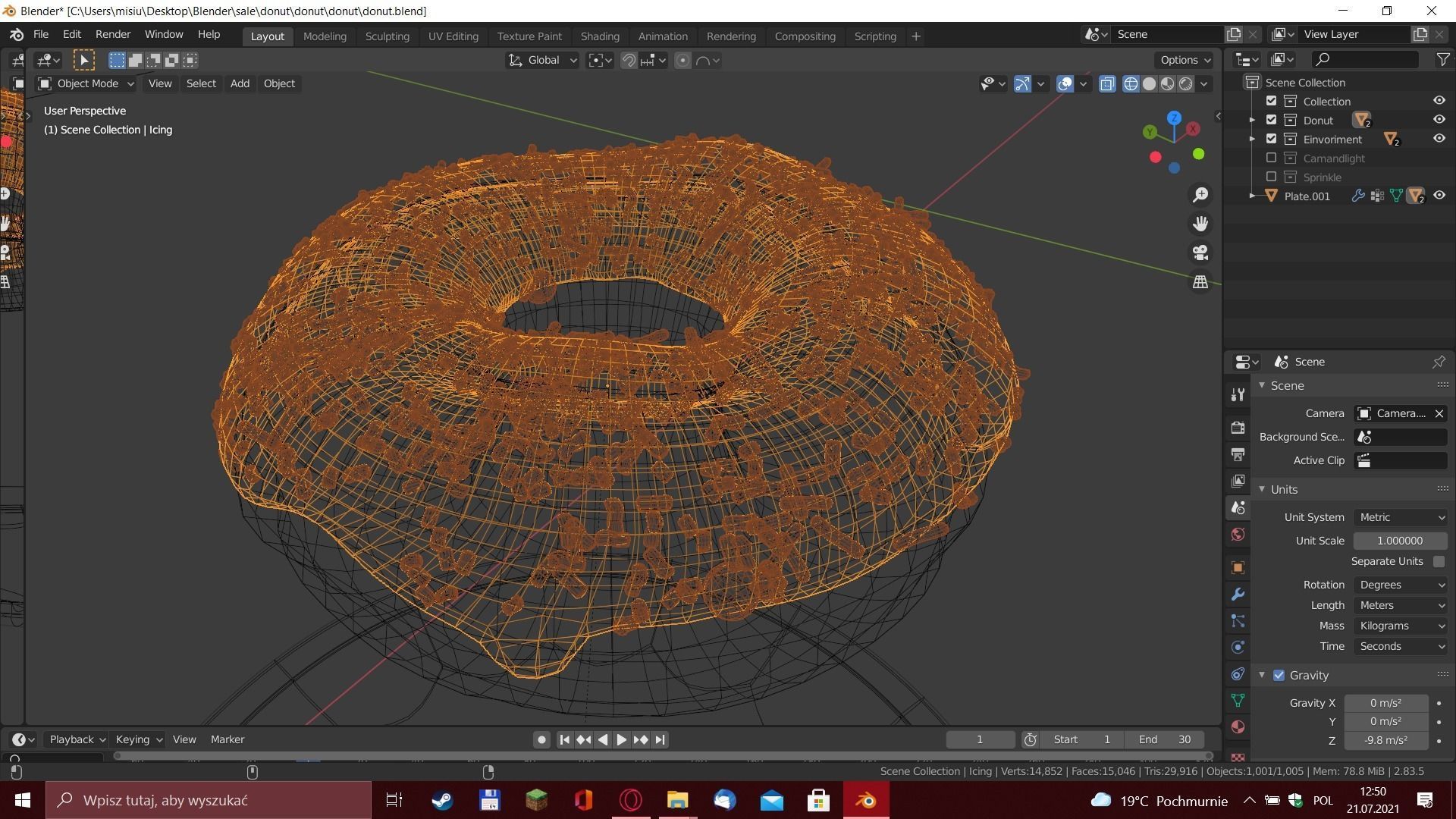 Donut with sprinkles - 3D model_5