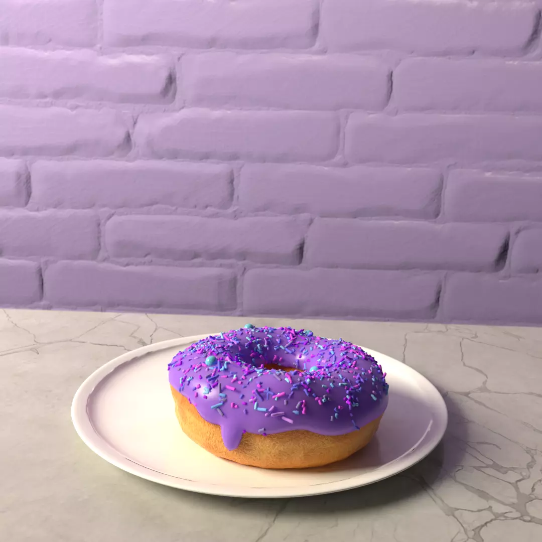 Donut with sprinkles - 3D model_0