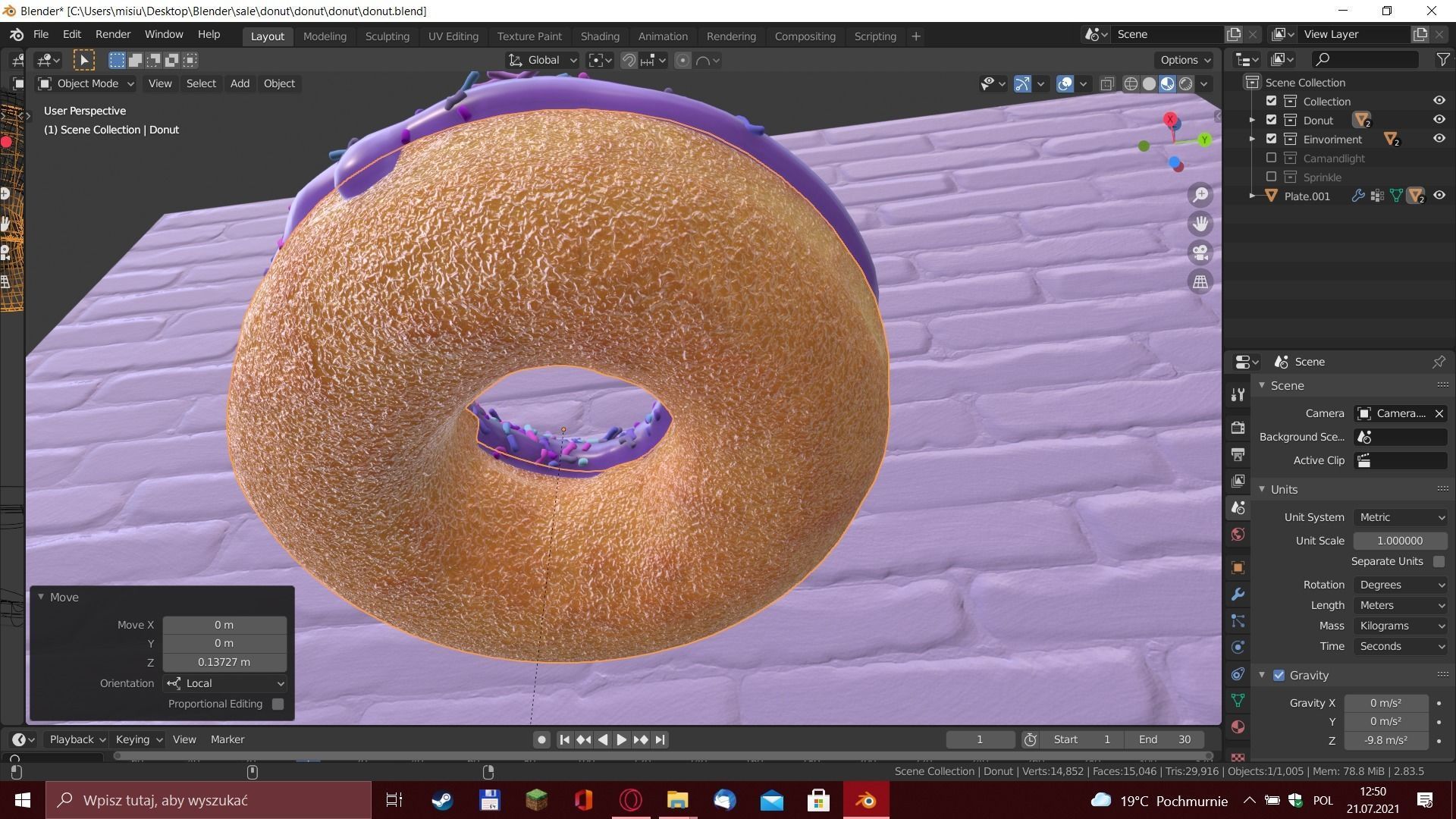 Donut with sprinkles - 3D model_10