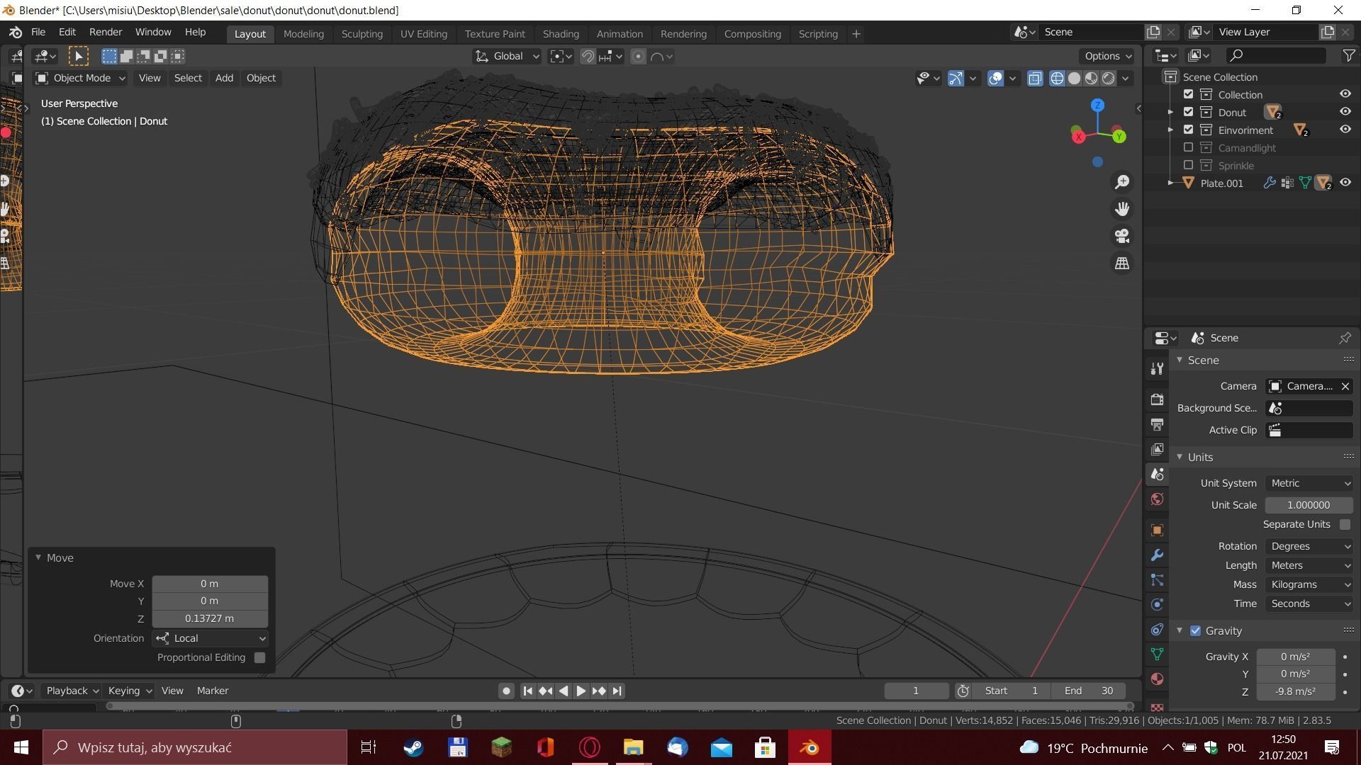 Donut with sprinkles - 3D model_2