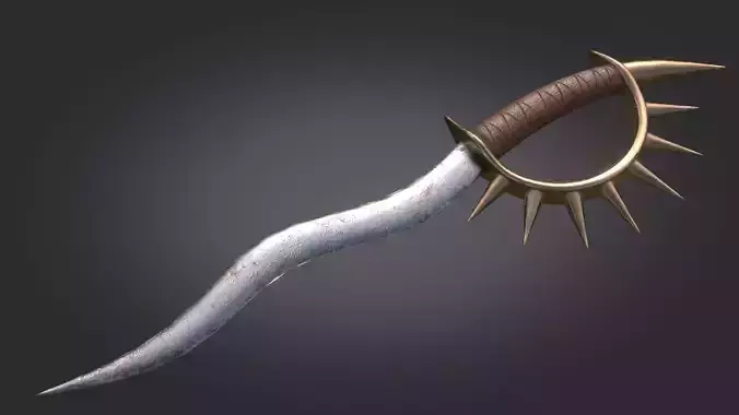Stylized Medieval Sword melee weapon game ready Low-poly 3D model