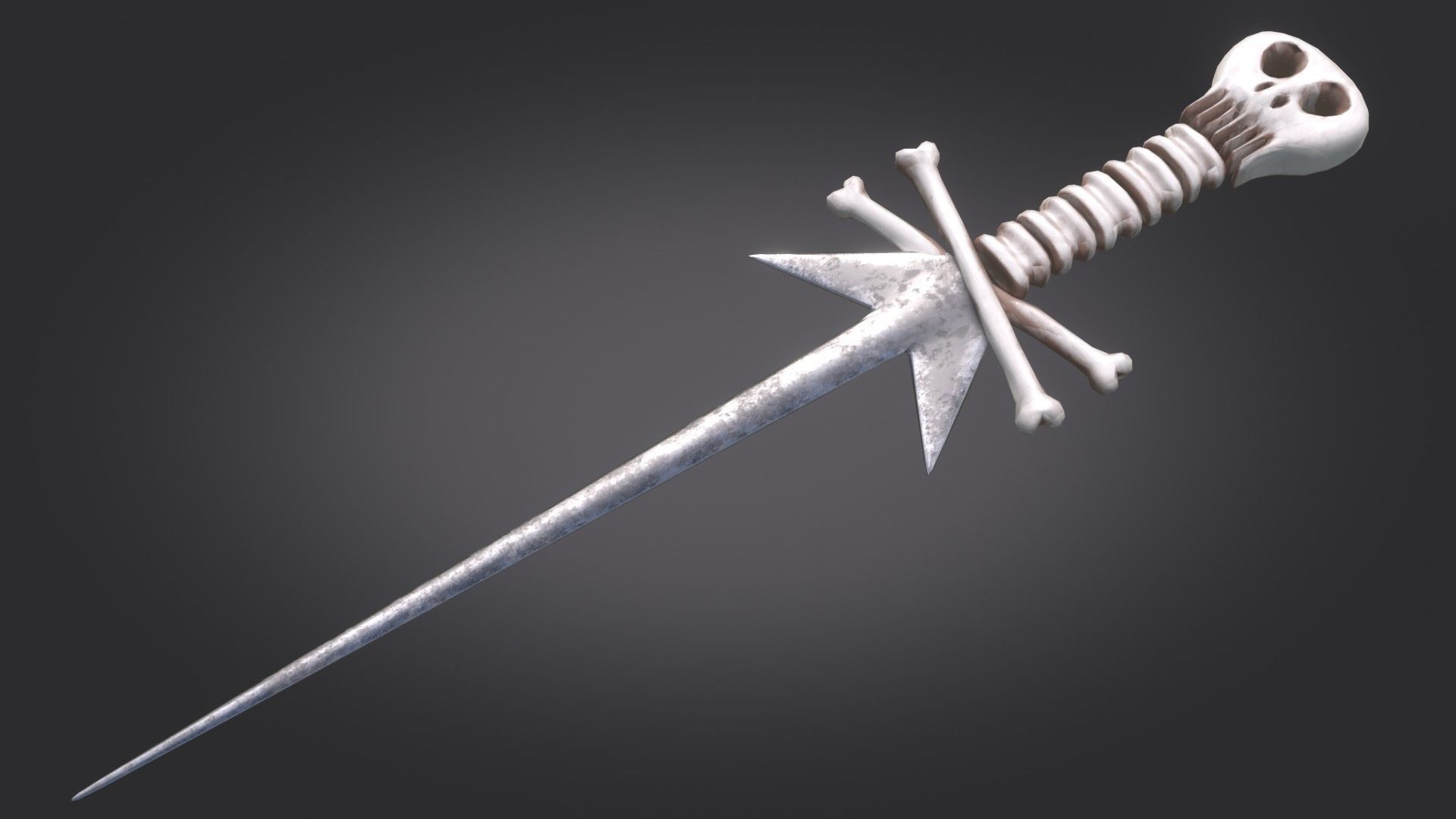 Stylized Medieval Sword melee weapon game ready Low-poly 3D model_1