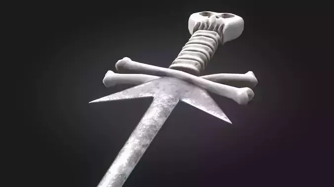Stylized Medieval Sword melee weapon game ready Low-poly 3D model Stylized Medieval Sword melee weapon game ready Low-poly 3D model