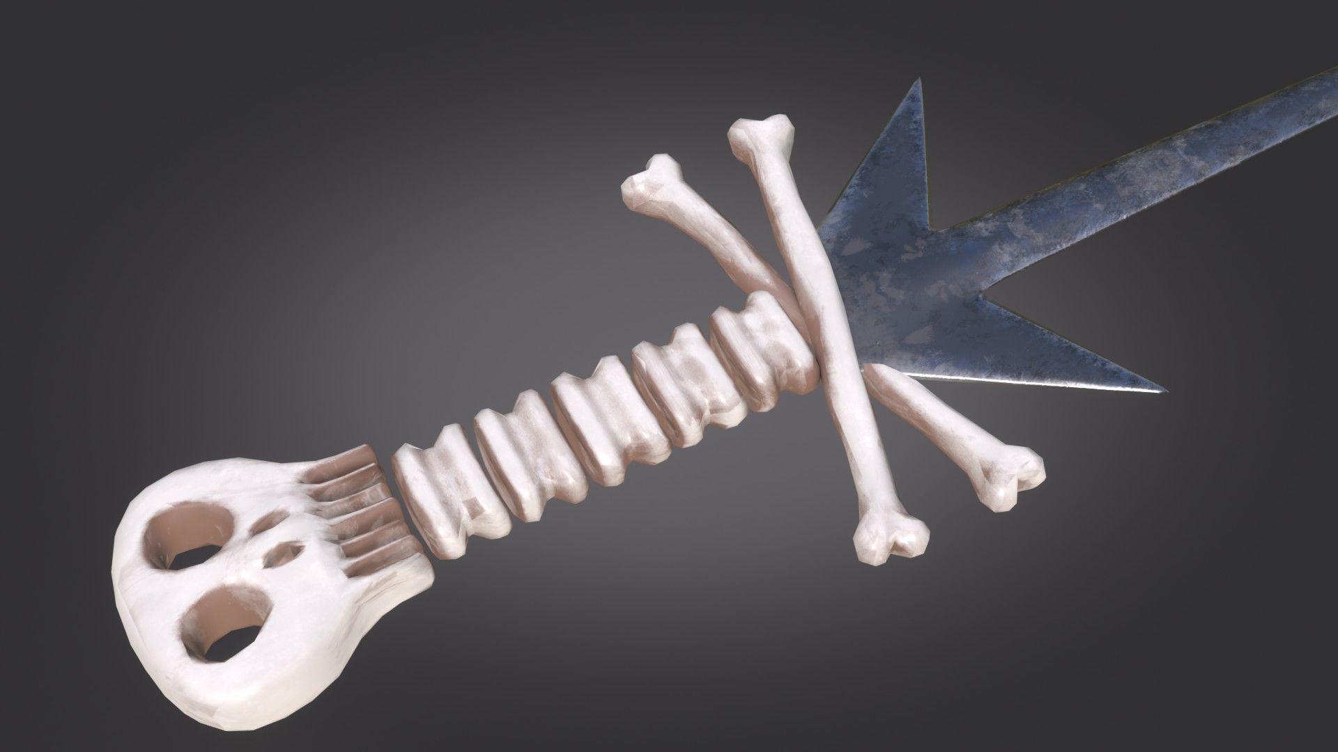 Stylized Medieval Sword melee weapon game ready Low-poly 3D model_5