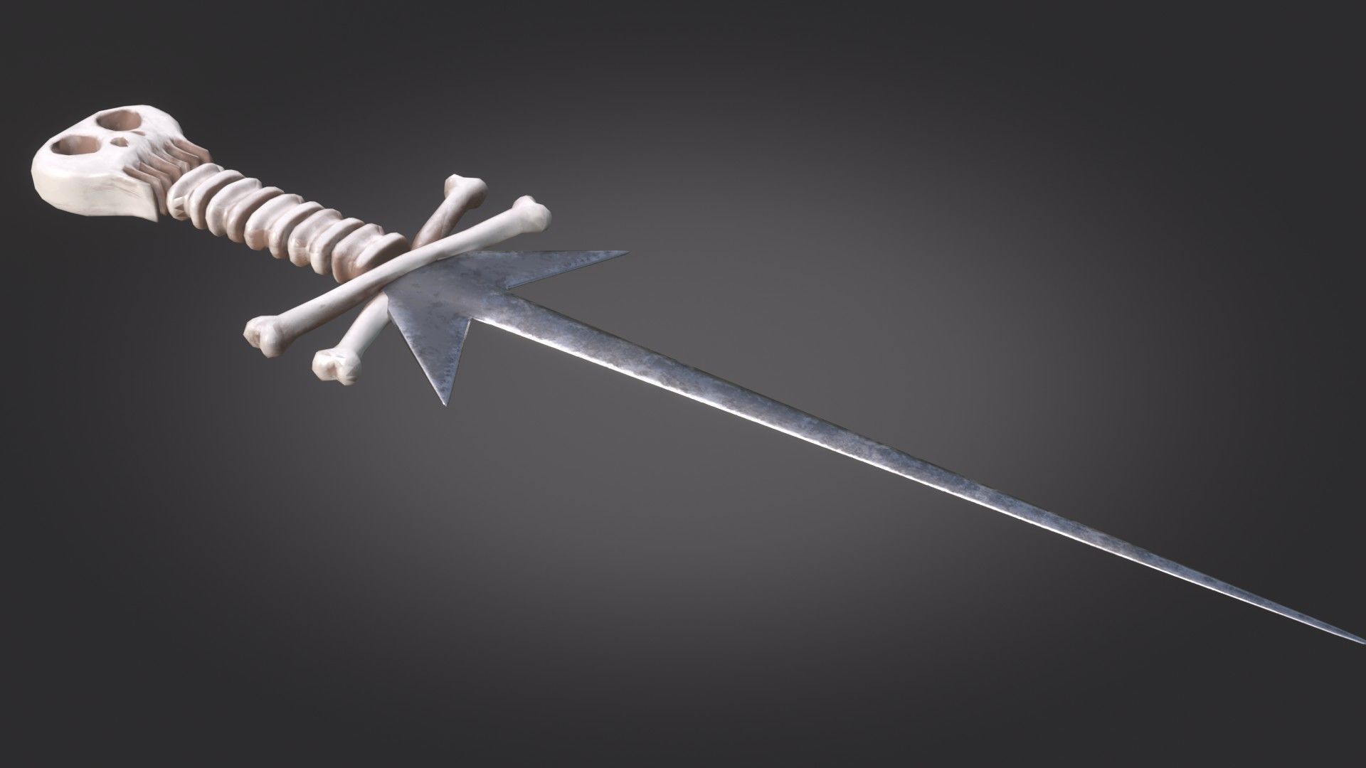 Stylized Medieval Sword melee weapon game ready Low-poly 3D model_3