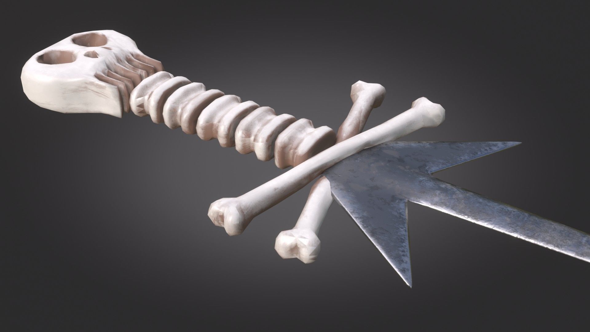 Stylized Medieval Sword melee weapon game ready Low-poly 3D model_7
