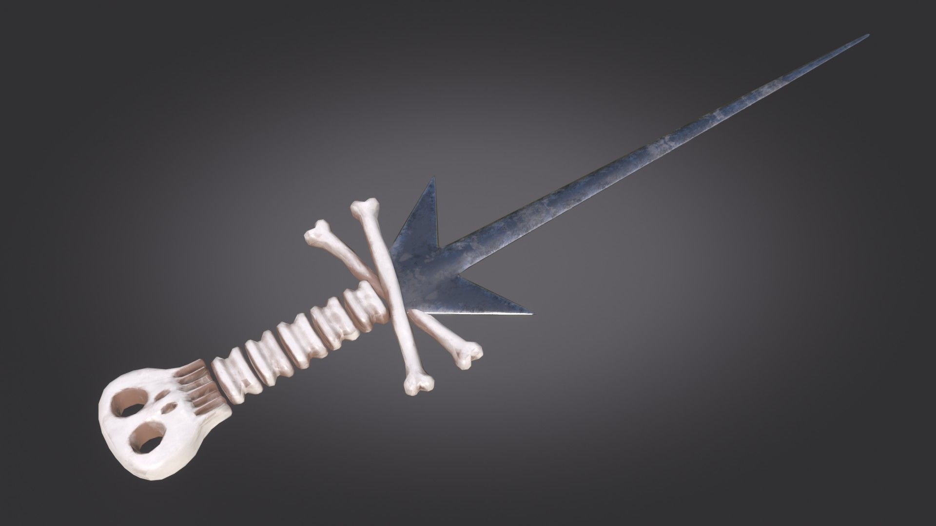 Stylized Medieval Sword melee weapon game ready Low-poly 3D model_4