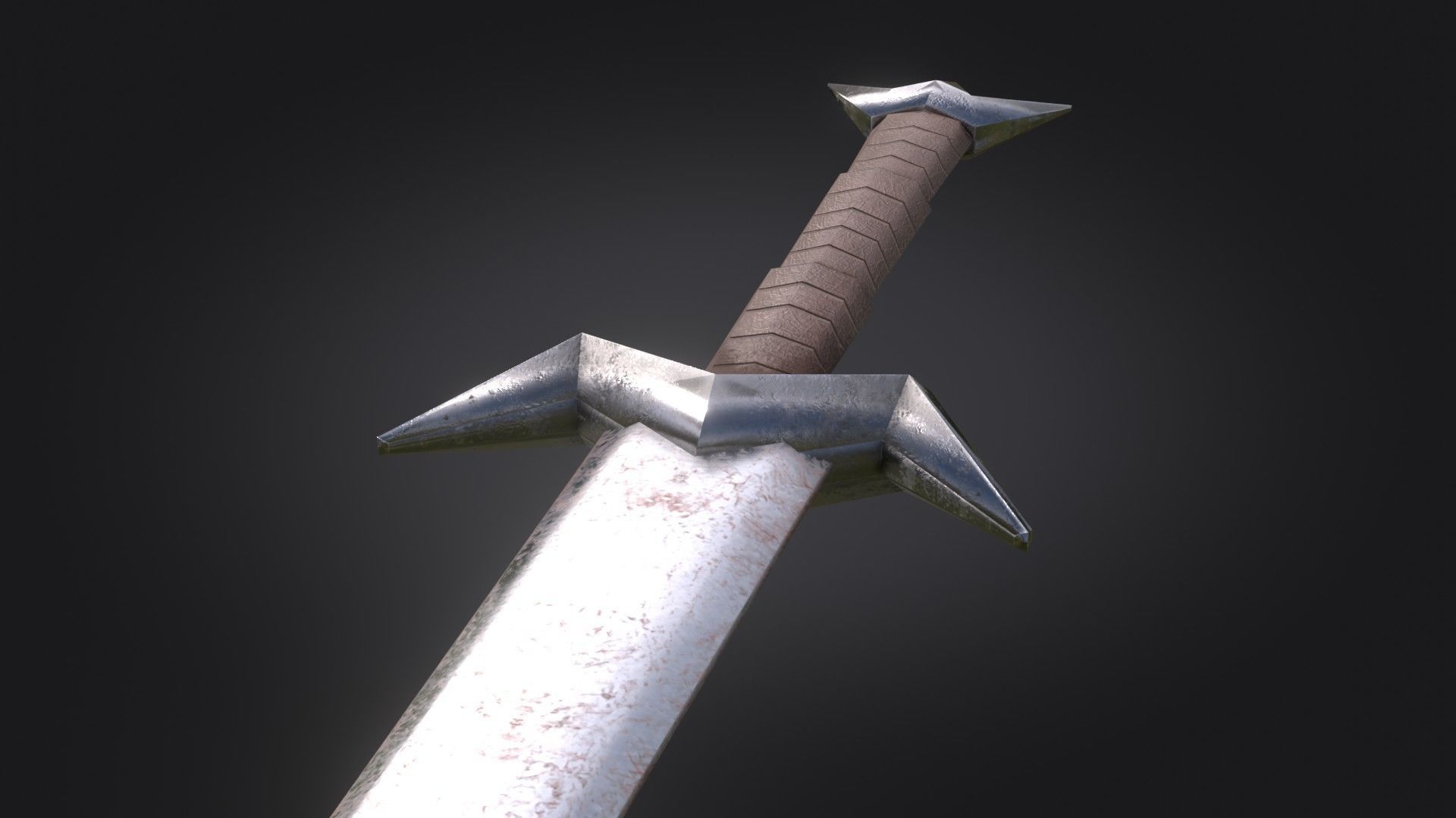 Stylized Medieval Sword melee weapon game ready Low-poly 3D model_6