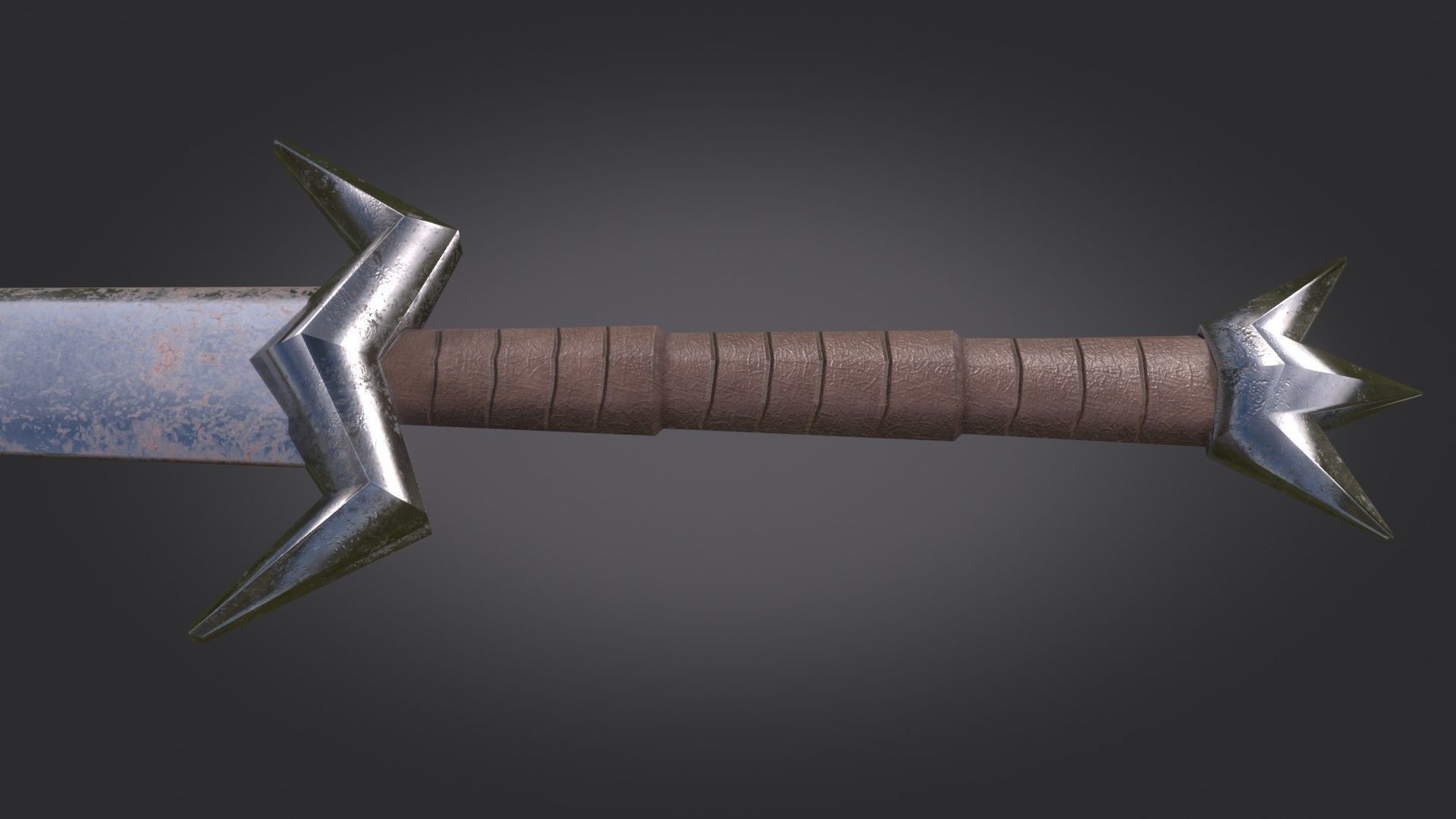 Stylized Medieval Sword melee weapon game ready Low-poly 3D model_4