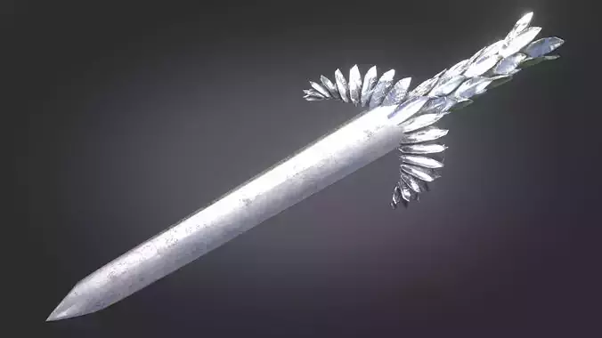 Stylized Medieval Sword melee weapon game ready Low-poly 3D model
