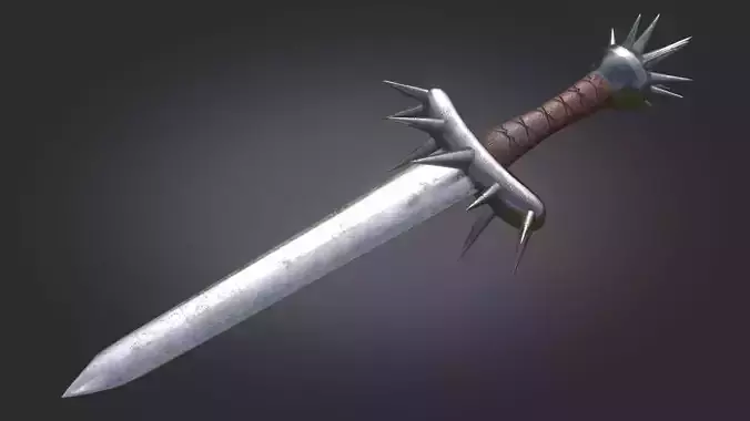 Stylized Medieval Sword melee weapon game ready Low-poly 3D model
