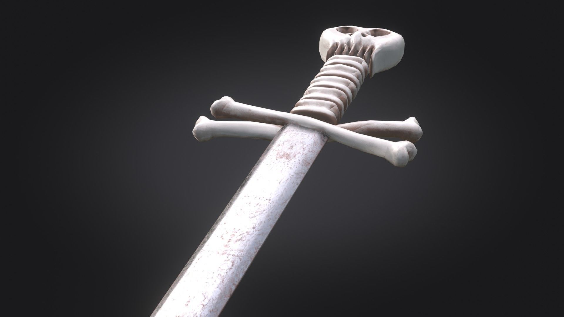 Stylized Medieval Sword melee weapon game ready Low-poly 3D model_6