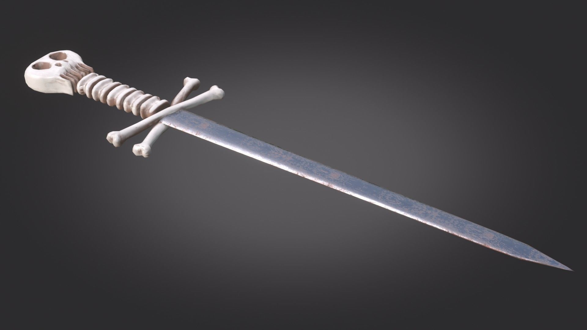 Stylized Medieval Sword melee weapon game ready Low-poly 3D model_3