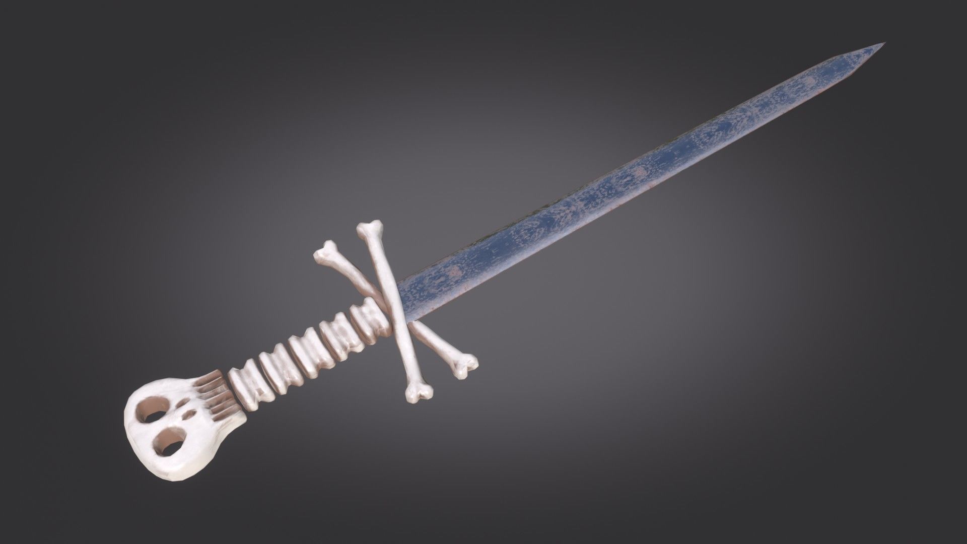 Stylized Medieval Sword melee weapon game ready Low-poly 3D model_1