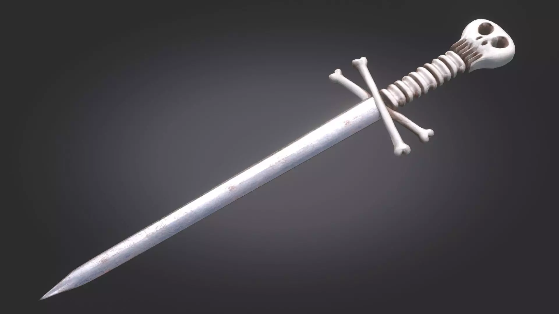 Stylized Medieval Sword melee weapon game ready Low-poly 3D model_0