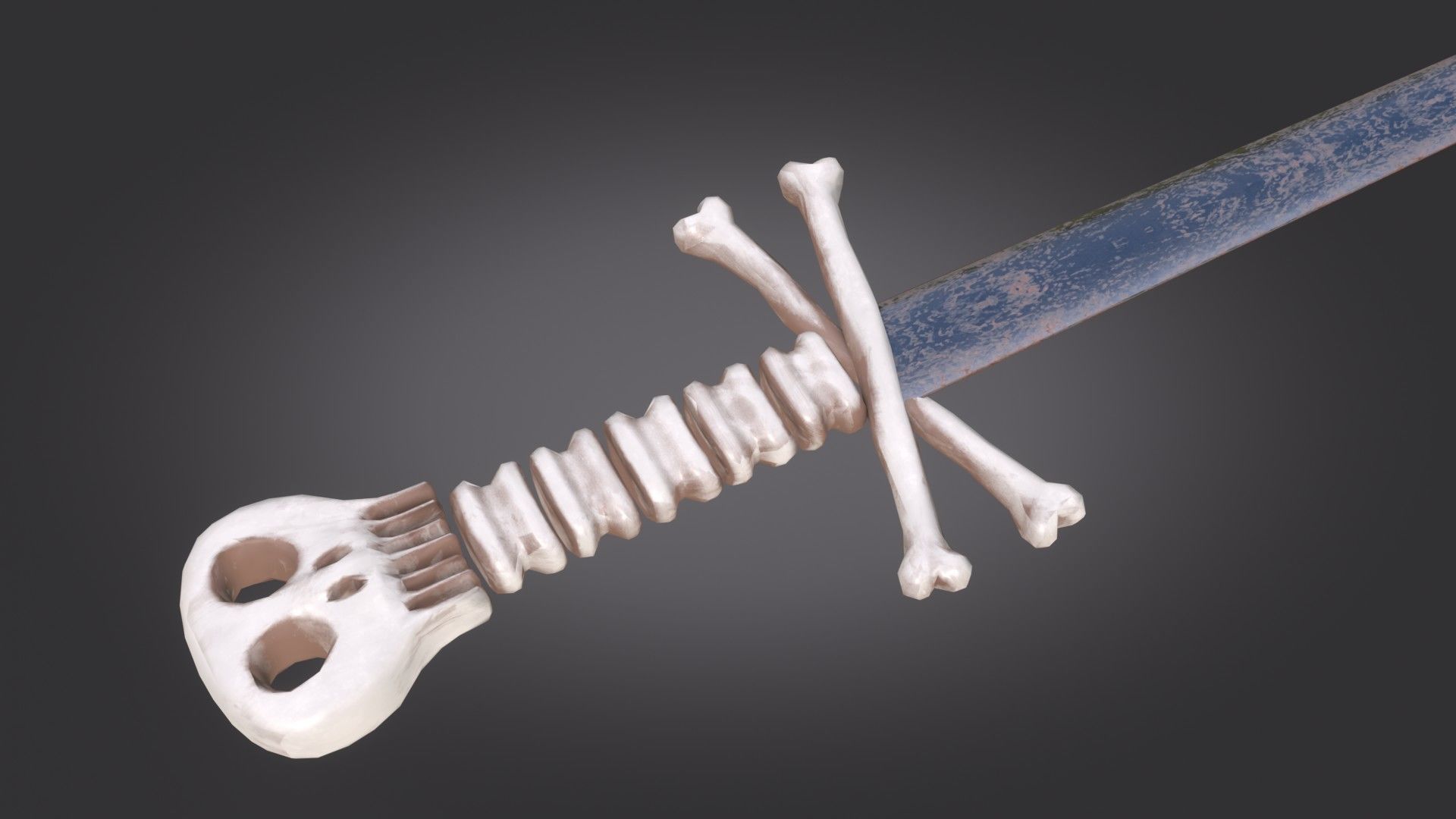 Stylized Medieval Sword melee weapon game ready Low-poly 3D model_4