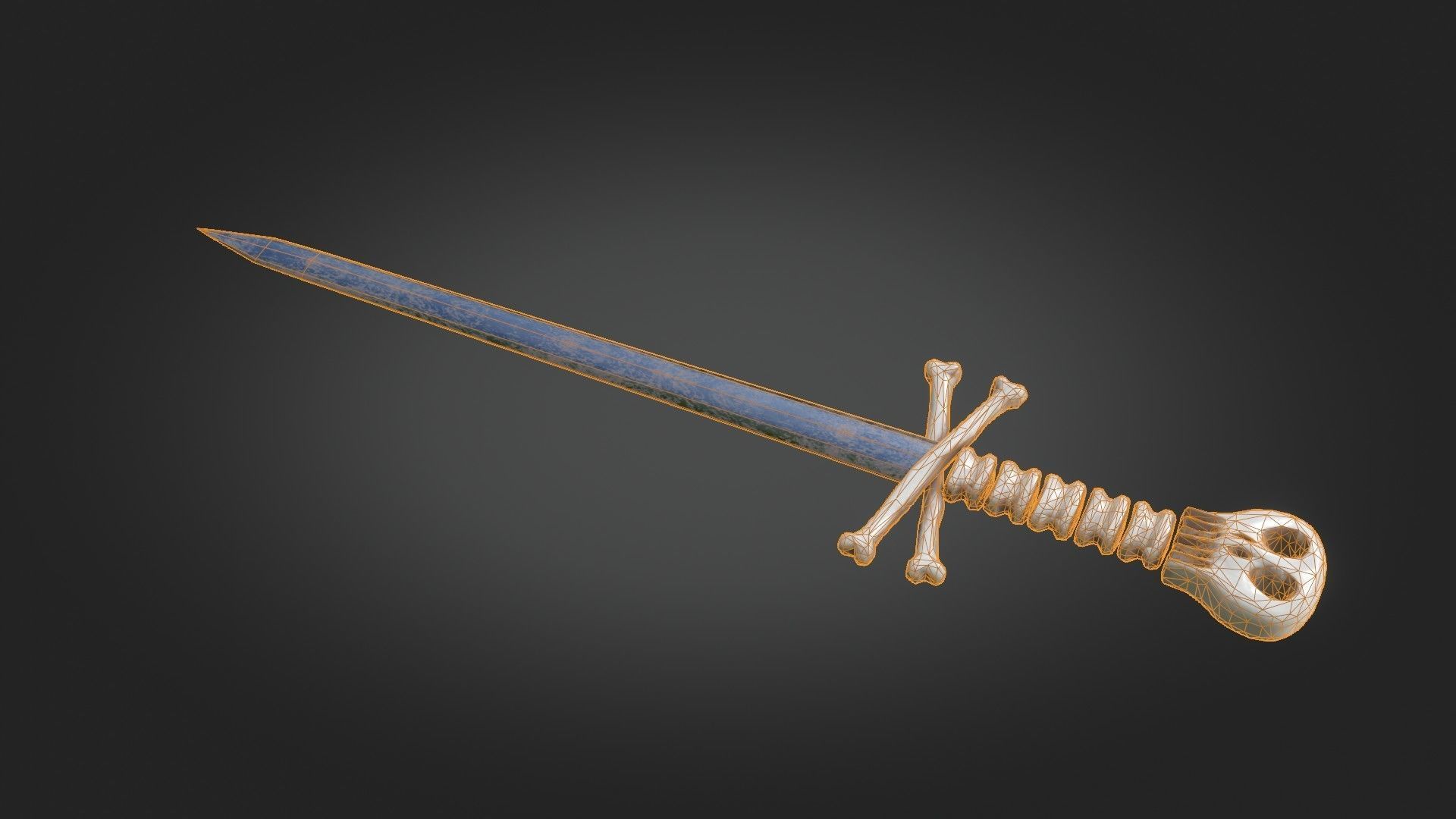 Stylized Medieval Sword melee weapon game ready Low-poly 3D model_8